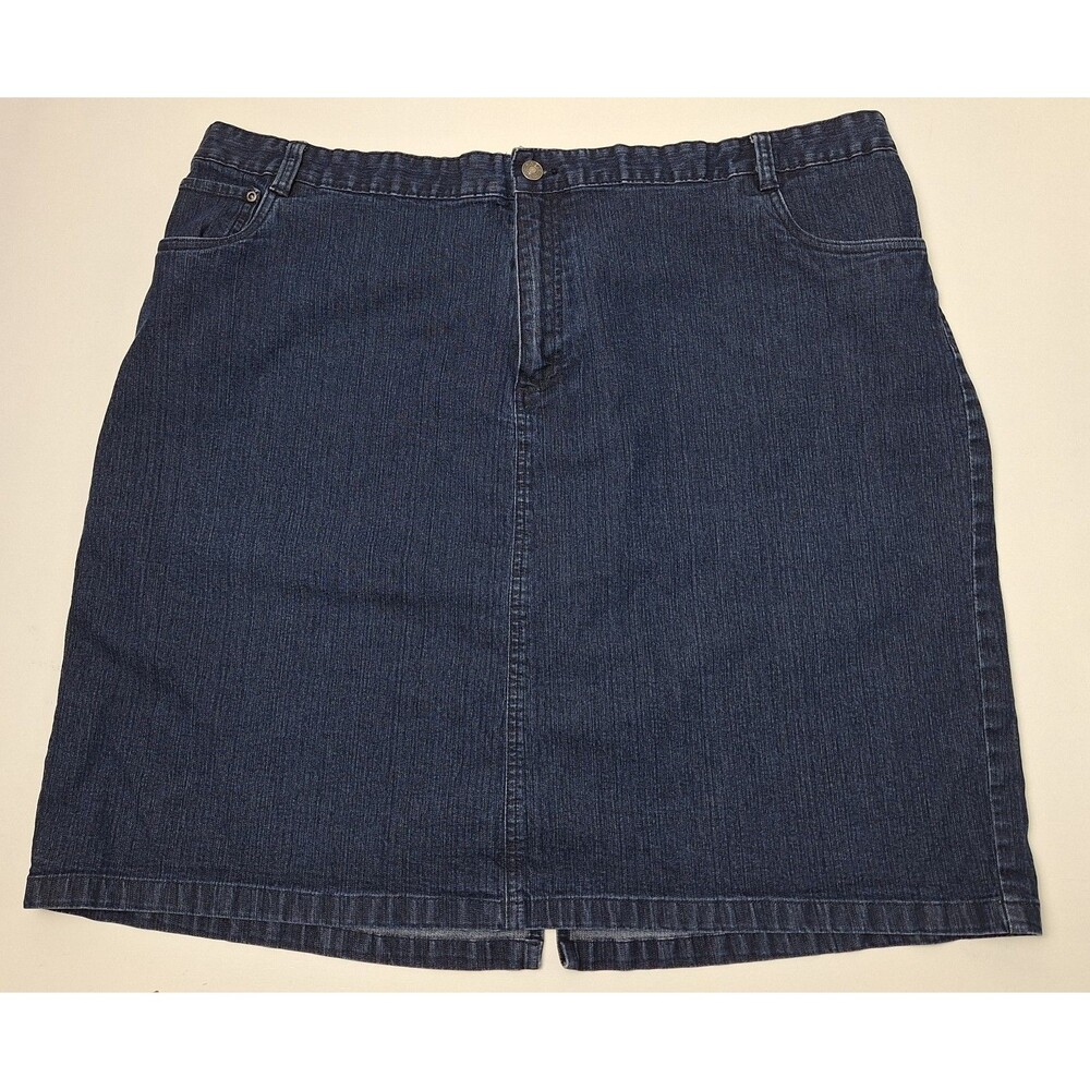 Basic Editions Blue Denim Cotton Blend Pencil Skirt Women's Size 2X